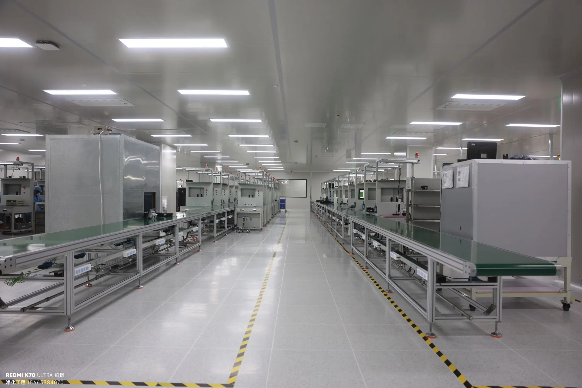 三层核心生产区域，严格遵循电子行业十万级净化标准